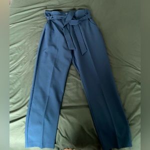 Teal Tie front Dress Pants